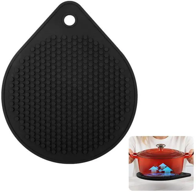 Main image of Magnetic Silicone Trivet Compatible with Le Creuset Cast Iron Dutch Ovens BPA Free Non-Slip 8" Heat-Resistant Trivet for Hot Pots, Pans & Dishes, Pot Holder for Cooking, Serving & Table Protection