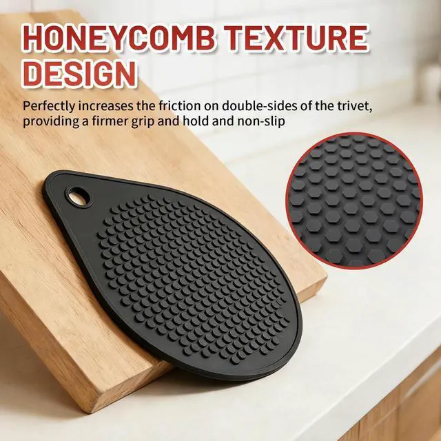 Alt view image 4 of 7 - Magnetic Silicone Trivet Compatible with Le Creuset Cast Iron Dutch Ovens BPA Free Non-Slip 8" Heat-Resistant Trivet for Hot Pots, Pans & Dishes, Pot Holder for Cooking, Serving & Table Protection
