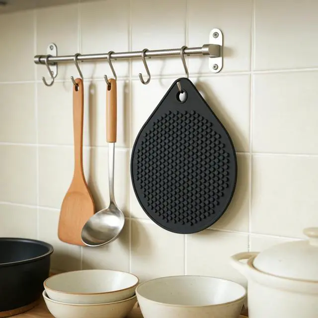 Alt view image 7 of 7 - Magnetic Silicone Trivet Compatible with Le Creuset Cast Iron Dutch Ovens BPA Free Non-Slip 8" Heat-Resistant Trivet for Hot Pots, Pans & Dishes, Pot Holder for Cooking, Serving & Table Protection