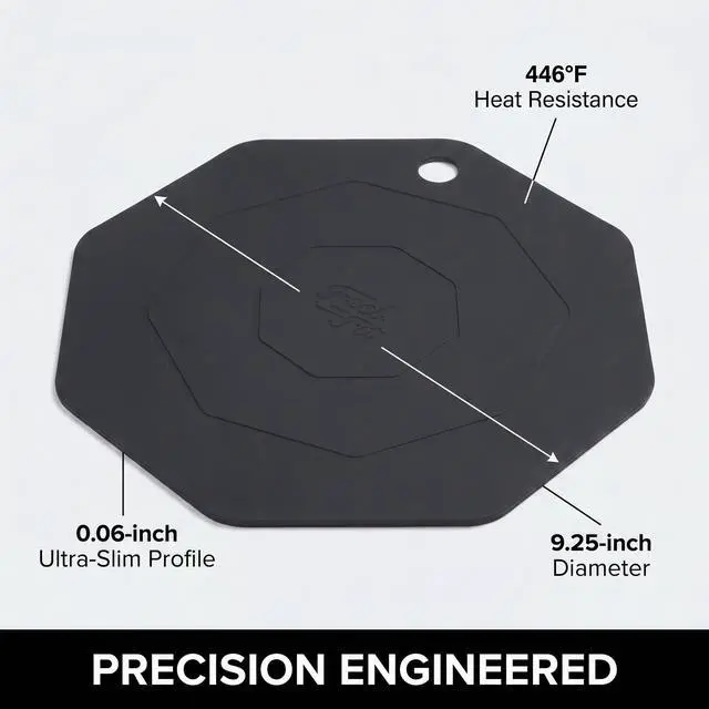 Alt view image 4 of 7 - 2pack Silicone Induction Cooktop Protector Mat 9.25inches,Black