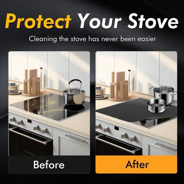 Alt view image 2 of 7 - Stove Top Covers for Electric Stove (28x20), Silicone Stove Mat for Glass Top Stove, XL Stove Cover for Induction Cooktop, Induction Cooktop Protector, Dishwasher-Safe Drying Mat for Kitchen Counter
