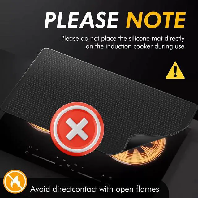 Alt view image 6 of 7 - Stove Top Covers for Electric Stove (28x20), Silicone Stove Mat for Glass Top Stove, XL Stove Cover for Induction Cooktop, Induction Cooktop Protector, Dishwasher-Safe Drying Mat for Kitchen Counter