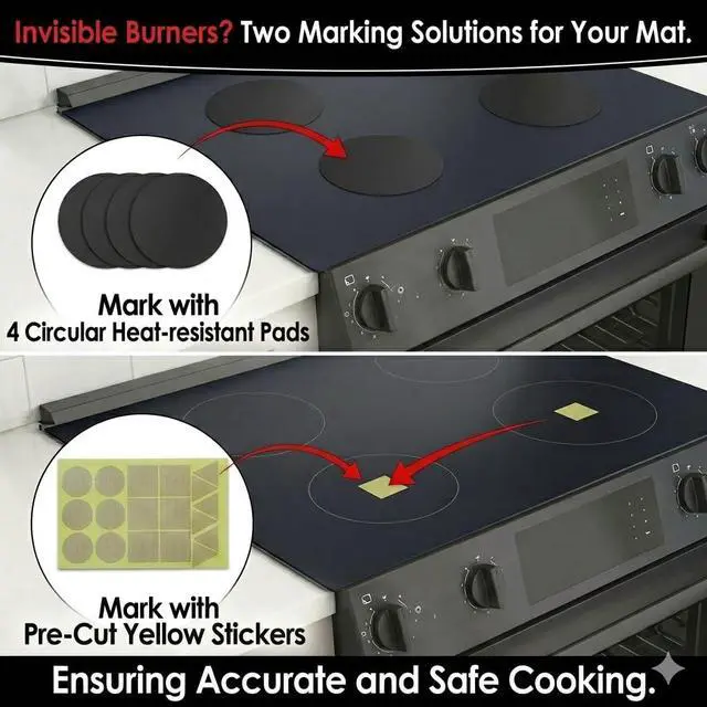 Alt view image 5 of 6 - Large Induction Cooktop Protector Mat 20.4x30.7 Inch,Translucent (Magnetic) Stove Top Cover for Electric Stove, Silicone Stove Mat for Glass Top Stove,Glass Top Stove Cover (TSMGTS3)