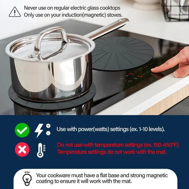 Alt view image 3 of 7 - Induction Cooktop Protector - Induction Cooktop Silicone Stove Top Mat - Anti-Slip Mats to Keep Pots Stable and Protect Surfaces from Scratches (Small - 7.8 Inches)