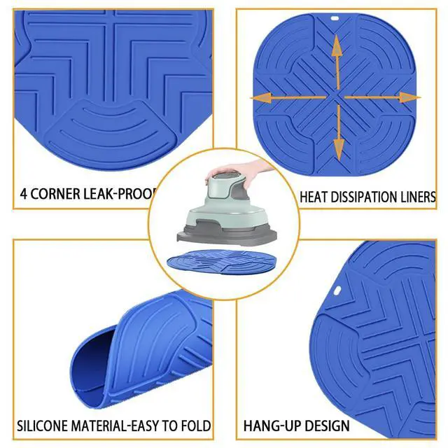 Alt view image 5 of 6 - Air Fryer Trivets Suitable for Ninja Crispi- Silicone Hot Pads Potholders for Ninja Crispi Airfryer Accessories- Heat-Resistant Portable Non-Slip Kitchen Cooking Holder-Dark Blue