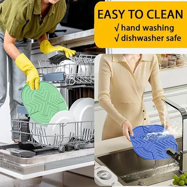 Alt view image 6 of 6 - Air Fryer Trivets Suitable for Ninja Crispi- Silicone Hot Pads Potholders for Ninja Crispi Airfryer Accessories- Heat-Resistant Portable Non-Slip Kitchen Cooking Holder-Dark Blue