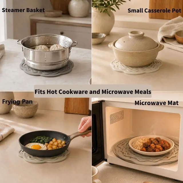 Alt view image 3 of 7 - Hot Pads for Kitchen, Silicone Trivets for Hot Dishes, 10 and 7 Inch 3 Pack