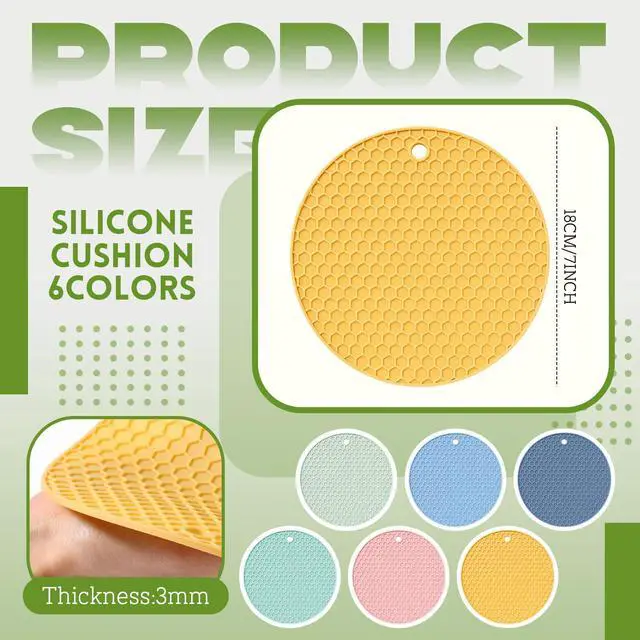 Alt view image 2 of 7 - Silicone Trivets Mat, Hot Pad Mat, Pot Holder, Silicone Hot Pad for Kitchen Counter (Morandi Color)