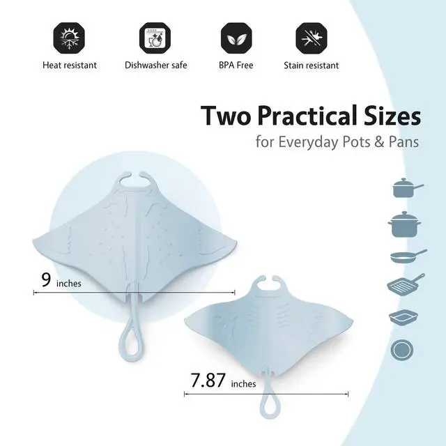 Alt view image 6 of 6 - Cute Silicone Trivets for Hot Pots and Pans w/Pop-up Fun, Heat Resistant Mats for Quartz Countertop, Ocean Themed Pot Holder Pads for Coastal Decor, Kitchen Gifts for Beach Lovers Blue 2 Pack