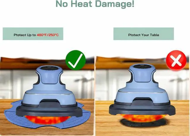 Alt view image 2 of 6 - Silicone Heat Resistant Mat for Crispi Air Fryer, Non-Slip Hot Pad Trivets Protect Countertop from Heat Damage for Crispi Accessories Periwinkle, Compatible with Airfryer FN101PL