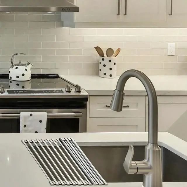 Alt view image 4 of 7 - Roll Up Drying Rack for Kitchen Sink, Over-the-Sink Silicone Sink Drying Mat, Dish Drying Mat, Multi-Purpose Silicone Dish Rack, Heat Resistant Trivet ,17.5x13inch,gray7