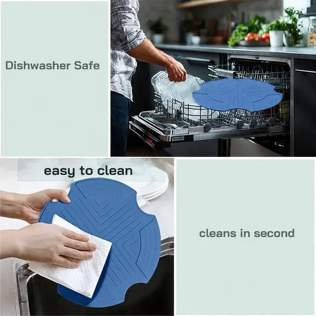 Alt view image 4 of 6 - Silicone Heat Resistant Mat for Crispi Air Fryer, Non-Slip Hot Pad Trivets Protect Countertop from Heat Damage for Crispi Accessories Periwinkle, Compatible with Airfryer FN101PL