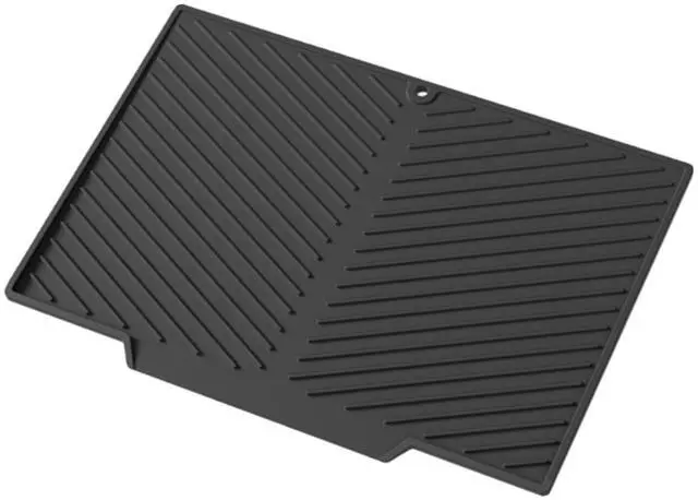 Main image of Dish Drying Mat, Silicone Dish Drying Mat for Kitchen Counter, Dish Drainboard Mat with Built-in Drain, Non-silp, Heat Resistant, Dishwasher Safe (Black, 14.6"x10.3")