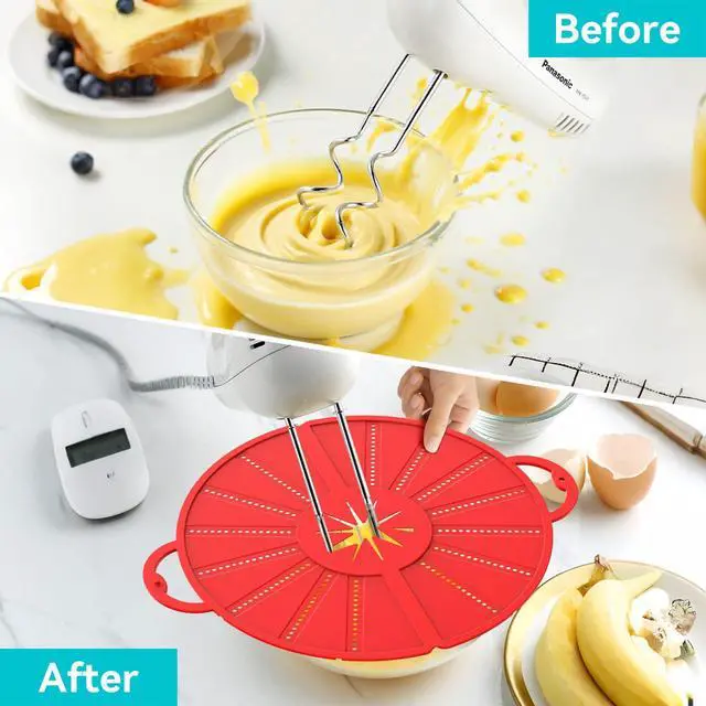 Alt view image 7 of 7 - Silicone Splatter Screen for Frying Pan, Foldable Splash Guard, Multi-Use Grease Splatter Guard,Heat-Resistant Trivet Mat, 12" Non-Stick Oil Splatter Guard, Dishwasher Safe, BPA Free-red