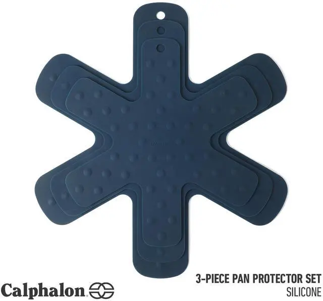 Alt view image 2 of 7 - Prime Trivet Set, 3-Piece Silicone Trivets, Pan Protectors, High-Heat Resistant Non-Slip Cookware Protectors for Countertop Protection and Cookware Stacking, Navy