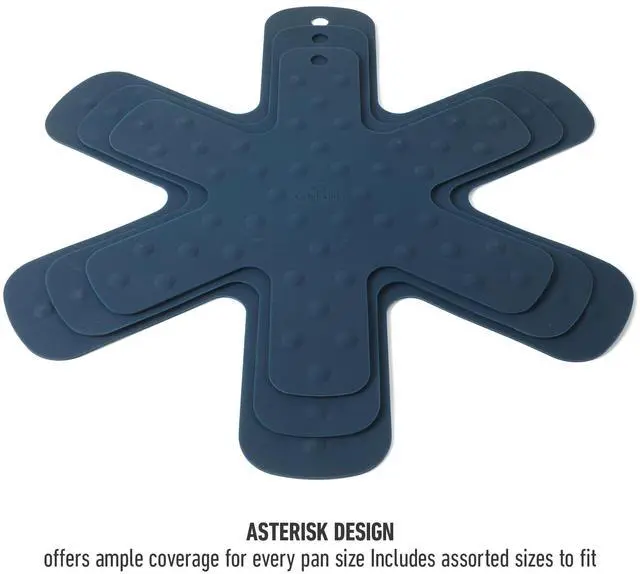 Alt view image 5 of 7 - Prime Trivet Set, 3-Piece Silicone Trivets, Pan Protectors, High-Heat Resistant Non-Slip Cookware Protectors for Countertop Protection and Cookware Stacking, Navy