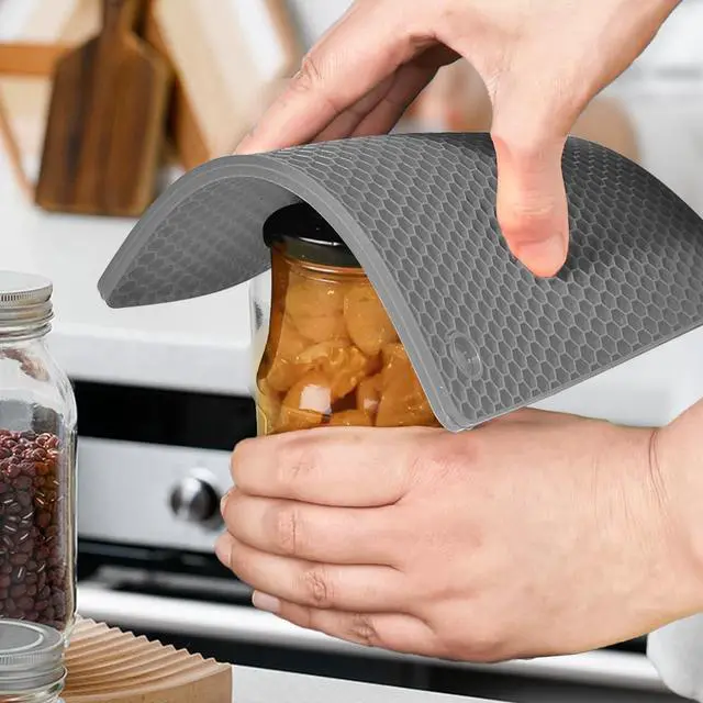 Alt view image 4 of 7 - Silicone Square Trivets Mat, 6 Packs Multipurpose Non Slip Heat Resistant Pot Holder-Gray
