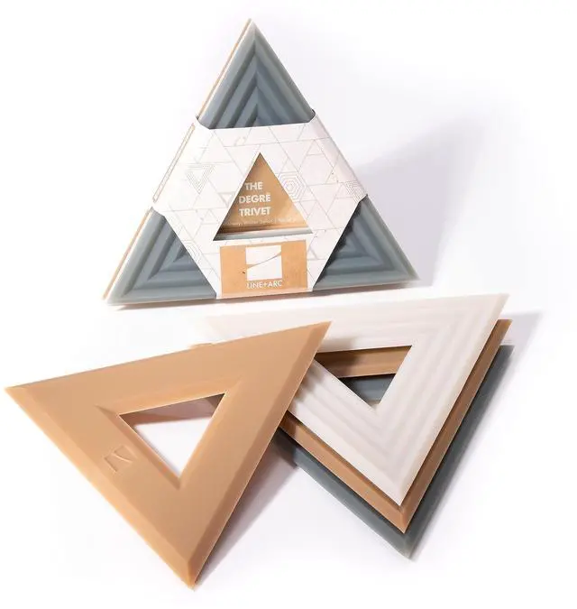 Main image of Extra Thick Silicone Trivets (Featured in ELLE Decor & BuzzFeed) Waterproof Dishwasher-Safe Stain Resistant (Set of 3 Joshua Tree Degr Trivets) Outdoor Rubber Coffee Mid-Century Modern
