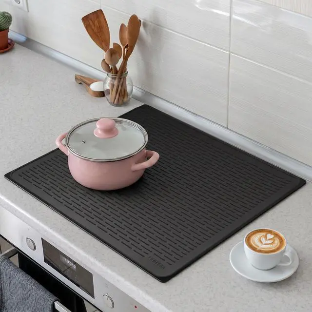 Alt view image 3 of 7 - Stove Top Cover for Electric Stove - Silicone Stove Mat for Glass Top, Glass Cooktop Protector for Kitchen,Multi-Functional Oven Covers for Electric Stove (Black,28 x 20)