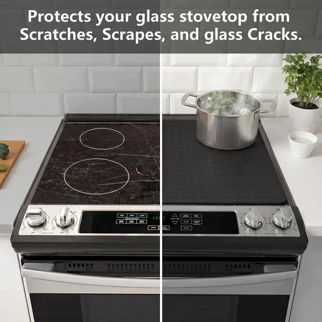 Alt view image 6 of 7 - Stove Top Cover for Electric Stove - Silicone Stove Mat for Glass Top, Glass Cooktop Protector for Kitchen,Multi-Functional Oven Covers for Electric Stove (Black,28 x 20)