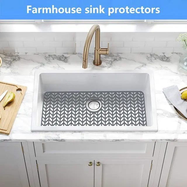 Alt view image 4 of 7 - Sink Protectors for Kitchen Sink 30"x16"Rear Silicone Sink Mat