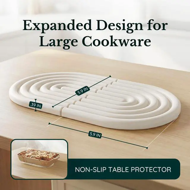 Alt view image 5 of 7 - Silicone Trivets for Hot Dishes, Heat-Resistant, Non-Slip Pot Holders for Kitchen & Coasters Durable Hot Pads for Pots, Pans, Baking Dishes & Kitchen Appliances Set of 2 Creamy White