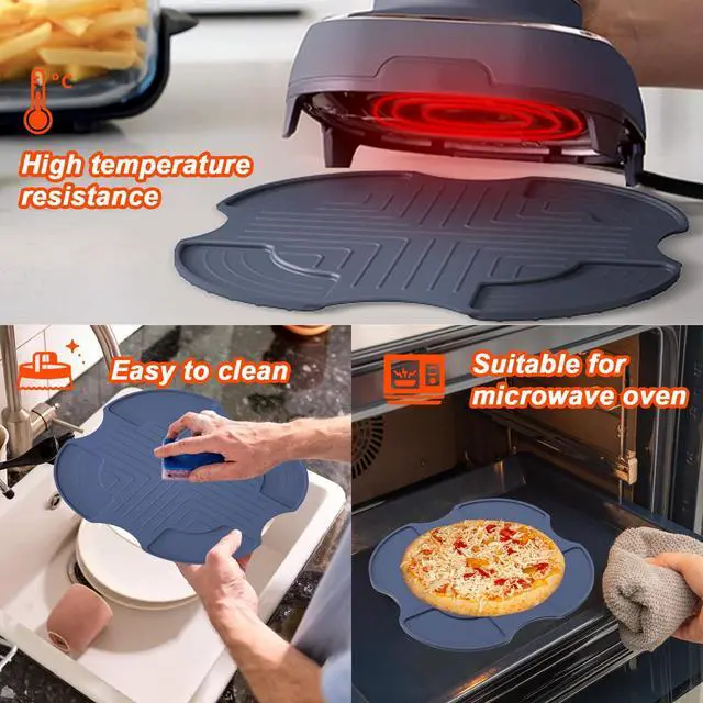 Alt view image 5 of 7 - Air Fryer Trivets Silicone for Ninja Crispi, Hot Pads Potholders for Ninja Crispi Airfryer Accessories, Portable Glass Air Fryer Cooking System Holder (Light Green)