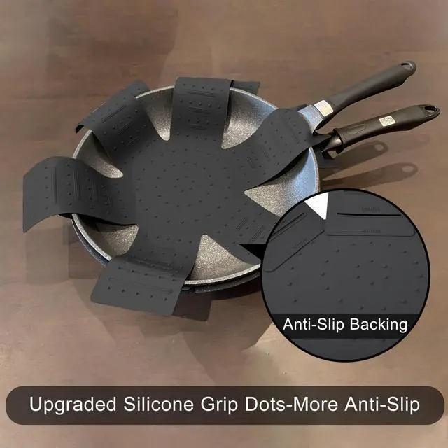 Alt view image 4 of 7 - Pot & Pan Protectors - Silicone Pan Protectors for Stacking 3 Piece Black