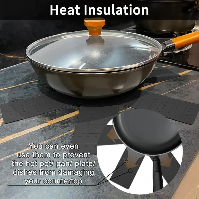 Alt view image 7 of 7 - Pot & Pan Protectors - Silicone Pan Protectors for Stacking 3 Piece Black