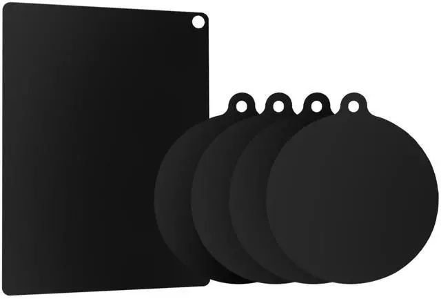 Main image of 5-Piece Heat-Resistant Silicone Fiberglass Induction Cooktop Mat Set, Non-Slip Stove Protector Cover for Kitchen Countertops, Round & Rectangular (Black, 0.7mm Thick)