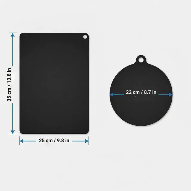 Alt view image 2 of 7 - 5-Piece Heat-Resistant Silicone Fiberglass Induction Cooktop Mat Set, Non-Slip Stove Protector Cover for Kitchen Countertops, Round & Rectangular (Black, 0.7mm Thick)