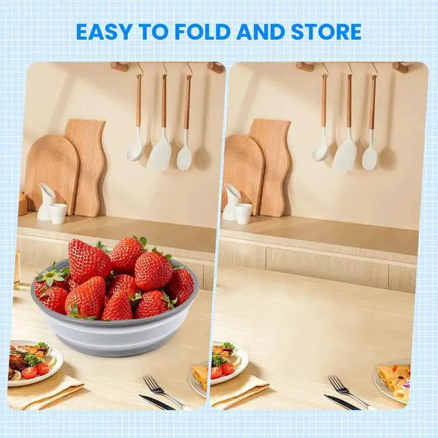 Alt view image 5 of 6 - Microwave Cover for Food and Silicone Mat Collapsible Microwave Splatter Cover, Microwave Plate & Dish Cover with Easy Grip Handle, BPA-Free, 10.5 Cover&12.2 Mat, Dishwasher Safe (Grey)