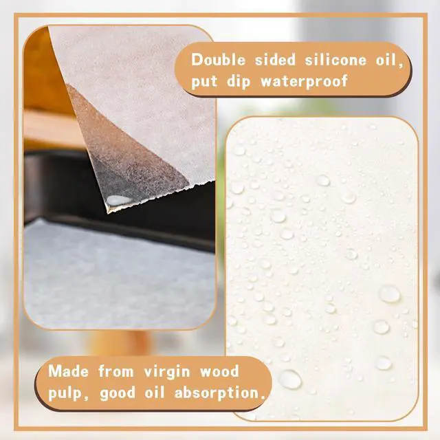 Alt view image 4 of 7 - Parchment Paper Sheets 300Pcs,6x8In Baking Paper,Baking Supplies Sheets Non Stick,Non-Toxic Baking Parchment for Air Fryer, oven liner,Grilling, Steaming Cooking Bread Cake and Wrapping Food