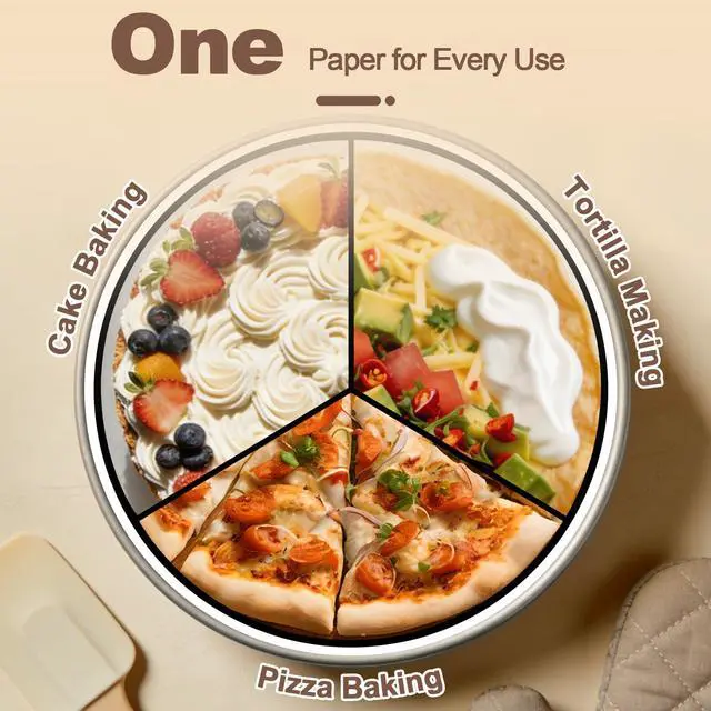 Alt view image 7 of 7 - Round Parchment Paper, Precut Non-Stick Oven-Safe Baking Parchment Paper Sheets for Cake, Springform Pan, Tortilla Press, Pizza Pan and Air Fryer