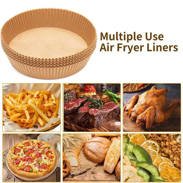 Alt view image 4 of 7 - Liners Disposable Paper,100Pcs Airfryer Paper Liners,Non Stick Parchment Paper Liners,Food Grade Air Fryer Accessories for Microwave Oven Steamer 6.3inch Round