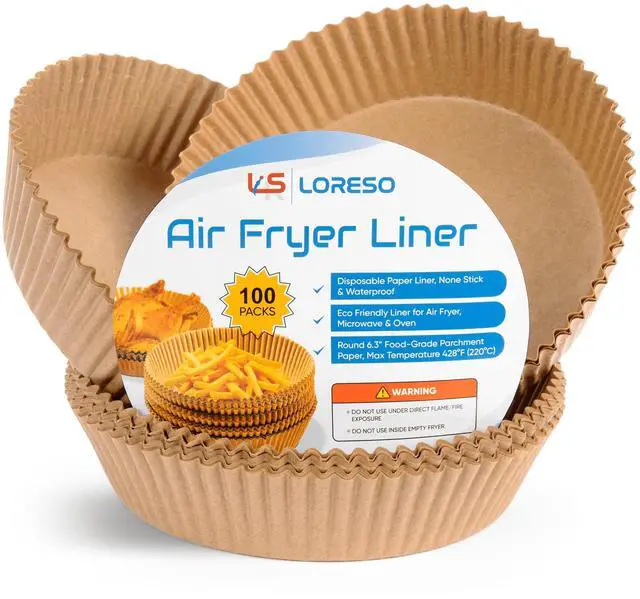 Main image of Air Fryer Liners Disposable Parchment Paper, 100 Count - Round 6-7 Inch, Non- Stick Parchment Paper Sheets Liners For Air Fryers 2-5 Quart - 6.3" Round - 100CT