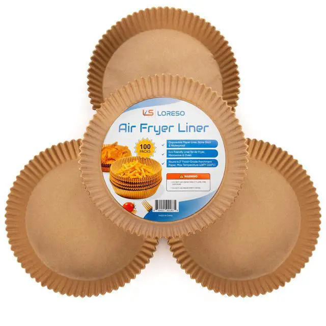 Alt view image 3 of 6 - Air Fryer Liners Disposable Parchment Paper, 100 Count - Round 6-7 Inch, Non- Stick Parchment Paper Sheets Liners For Air Fryers 2-5 Quart - 6.3" Round - 100CT