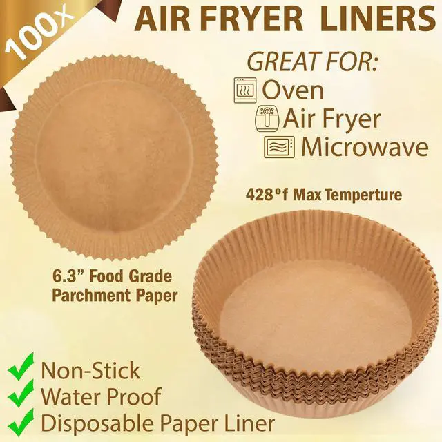 Alt view image 5 of 6 - Air Fryer Liners Disposable Parchment Paper, 100 Count - Round 6-7 Inch, Non- Stick Parchment Paper Sheets Liners For Air Fryers 2-5 Quart - 6.3" Round - 100CT