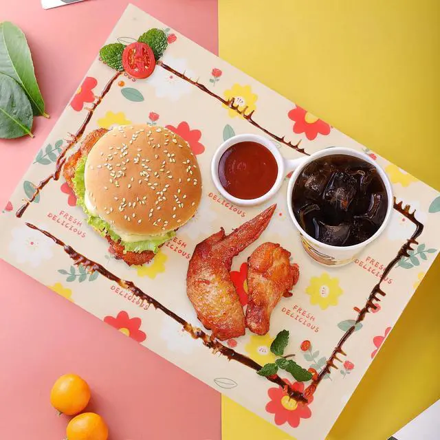 Alt view image 6 of 6 - Waxed Deli Paper Sheets for Food 11 * 15 Inch, 100 Pcs Food Basket Liners for French Fries, 2026 Burgers, Dry Sandwich Wrap Paper Sheets Floral
