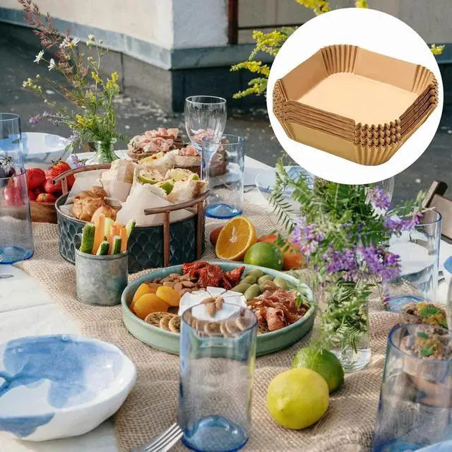Alt view image 5 of 6 - Air Fryer Liners Disposable 4QT for CHEFMAN Air Fryer,160PCS Square Air Fryer Parchment Paper Liners for 4QT Air fryer,Non-Stick Waterproof Airfryer Liners