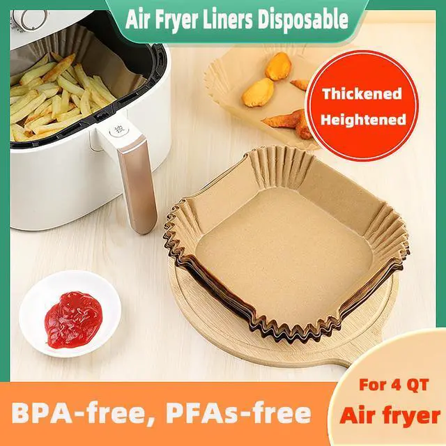 Alt view image 2 of 6 - Air Fryer Liners Disposable 4QT for CHEFMAN Air Fryer,160PCS Square Air Fryer Parchment Paper Liners for 4QT Air fryer,Non-Stick Waterproof Airfryer Liners