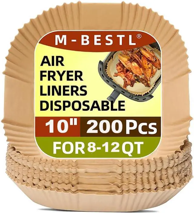 Main image of 200pcs Air Fryer Liners Disposable Square,Food Grade Parchment Paper Liners for 8-12QT Air Fryers,Non-Stick&Oil-Proof,Cleanup Easily(200PCS,10 IN)