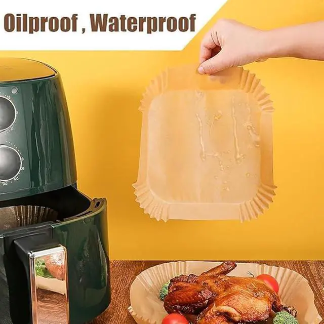 Alt view image 3 of 7 - 200pcs Air Fryer Liners Disposable Square,Food Grade Parchment Paper Liners for 8-12QT Air Fryers,Non-Stick&Oil-Proof,Cleanup Easily(200PCS,10 IN)