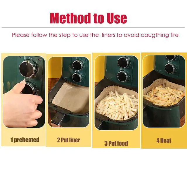 Alt view image 6 of 7 - 200pcs Air Fryer Liners Disposable Square,Food Grade Parchment Paper Liners for 8-12QT Air Fryers,Non-Stick&Oil-Proof,Cleanup Easily(200PCS,10 IN)