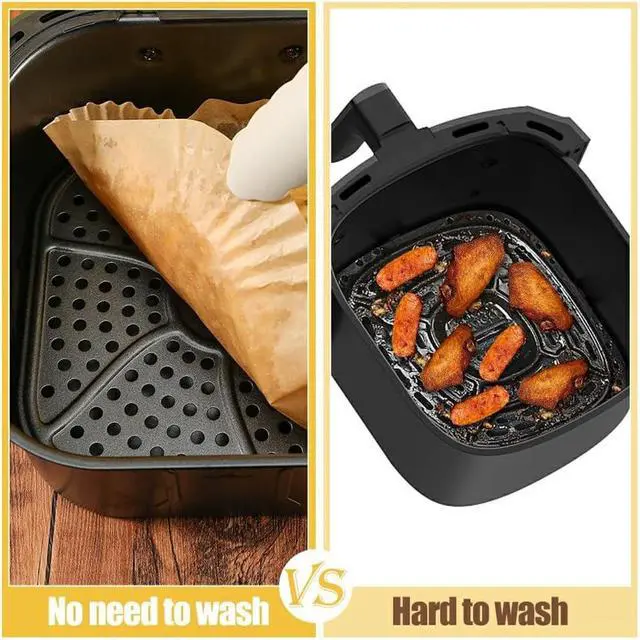 Alt view image 5 of 7 - 200pcs Air Fryer Liners Disposable Square,Food Grade Parchment Paper Liners for 8-12QT Air Fryers,Non-Stick&Oil-Proof,Cleanup Easily(200PCS,10 IN)