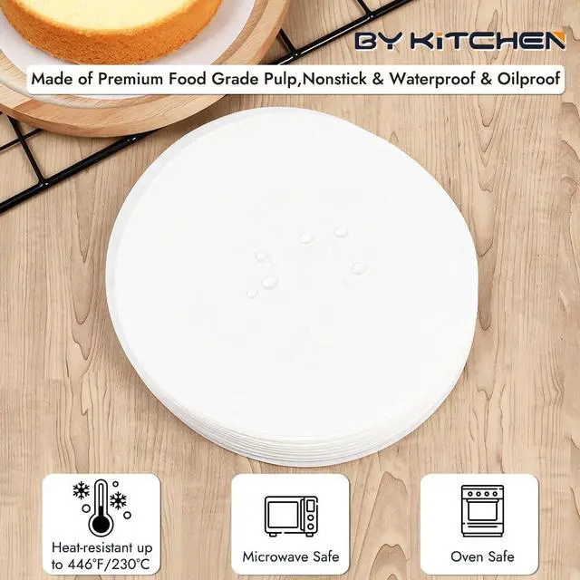 Alt view image 3 of 6 - Inch Parchment Paper Rounds, Set of 150, Non Stick Round Parchment Paper for Baking, Pre-cut Cake Pan Liners for Round Cake Pan, Springform Pan, Air Fryer and More