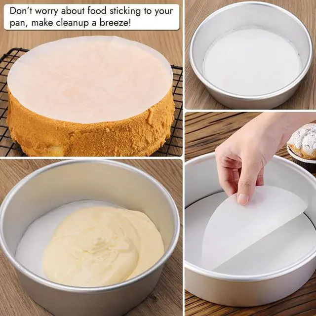 Alt view image 5 of 6 - Inch Parchment Paper Rounds, Set of 150, Non Stick Round Parchment Paper for Baking, Pre-cut Cake Pan Liners for Round Cake Pan, Springform Pan, Air Fryer and More