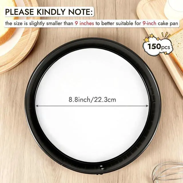 Alt view image 2 of 6 - Inch Parchment Paper Rounds, Set of 150, Non Stick Round Parchment Paper for Baking, Pre-cut Cake Pan Liners for Round Cake Pan, Springform Pan, Air Fryer and More