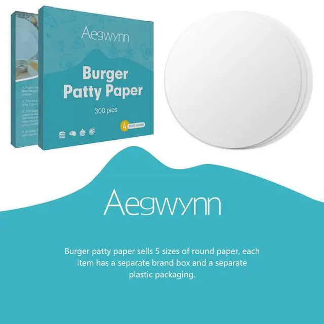 Alt view image 7 of 7 - Hamburger Patty Paper Round 4 Inch 300 Pcs, Parchment Burger Papers Non Stick Easy to Remove Separate Frozen Pressed Patties 4 Inch