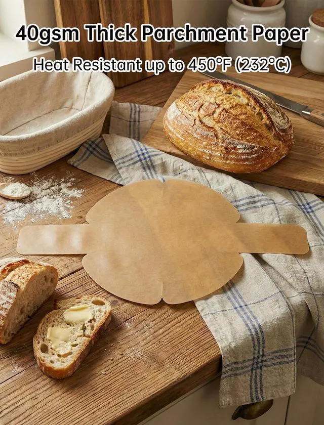 Alt view image 4 of 7 - Pre-Cut Parchment Paper for Sourdough Baking, Bread Sling for Dutch Oven & Multi-Use Non-Stick Sheets, Fits 4-8QT Pots, 450°F Heat Safe